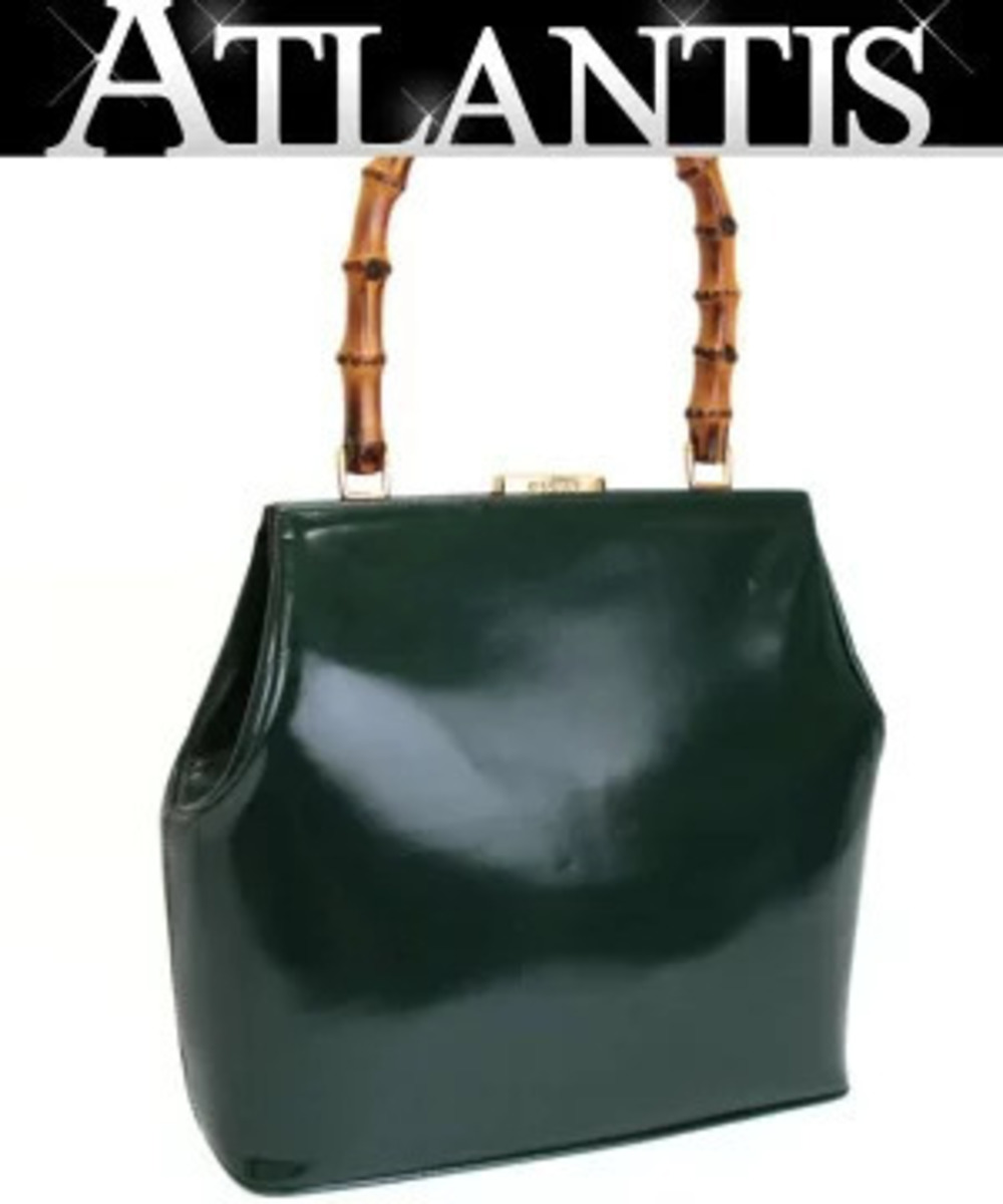 Gucci Bamboo Handbag Leather Green